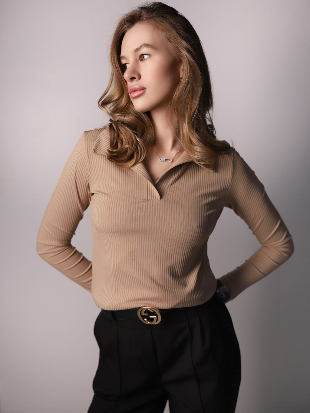 Лонгслив поло женский КФ101 Песочный от фабрики Спортсоло