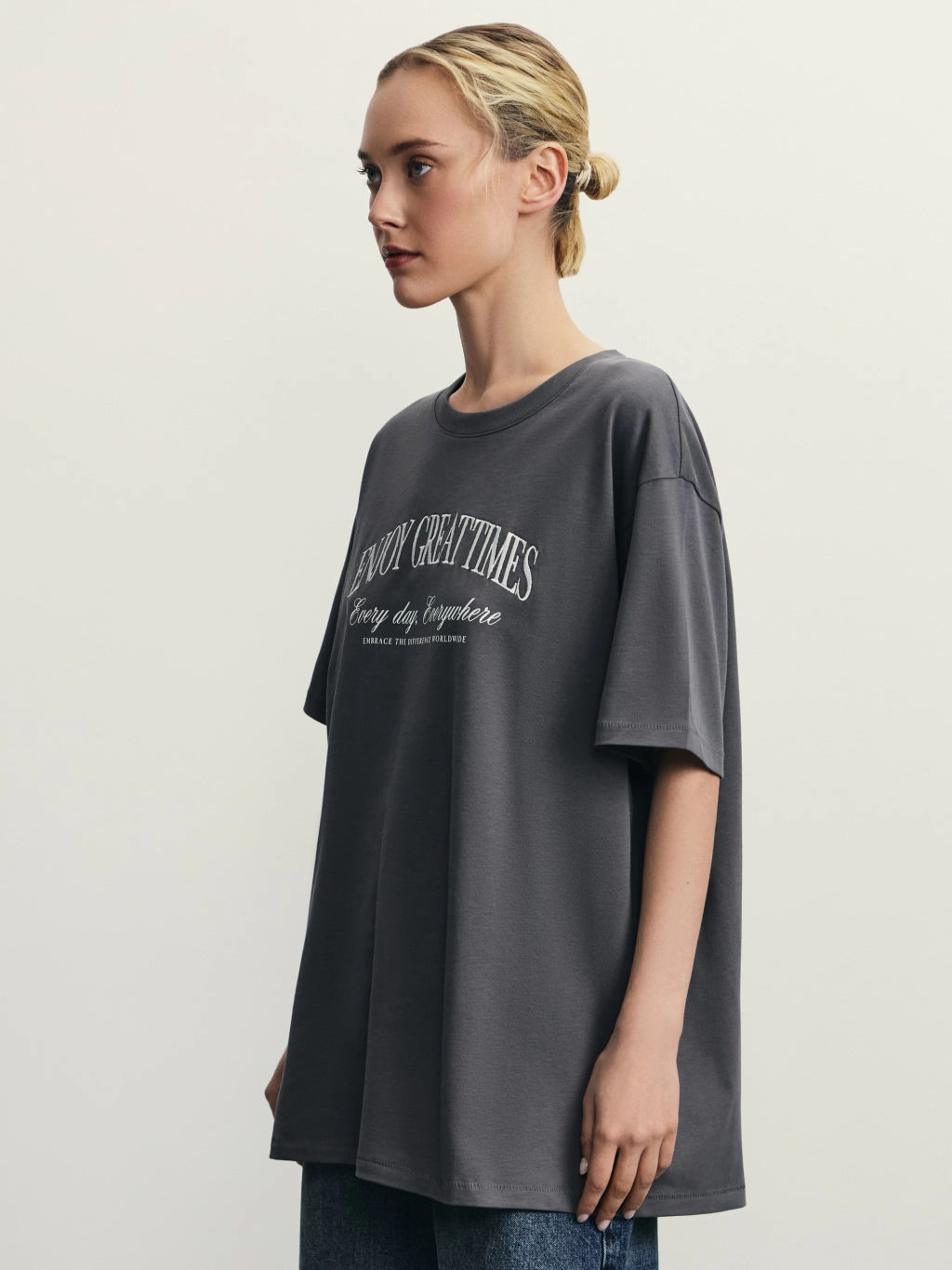 Футболка из хлопка с принтом / Zarina  фото 4