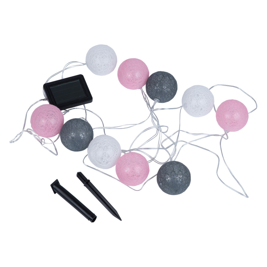 USL-S-230/PM1800 COTTON BALLS-1 Садовая гирлянда на солнечной батарее Клубки. 10 светодиодов. Теплый белый свет. 1*АА Ni-Mh аккумулятор в/к. IP44. TM Uniel - Volpe фото 2