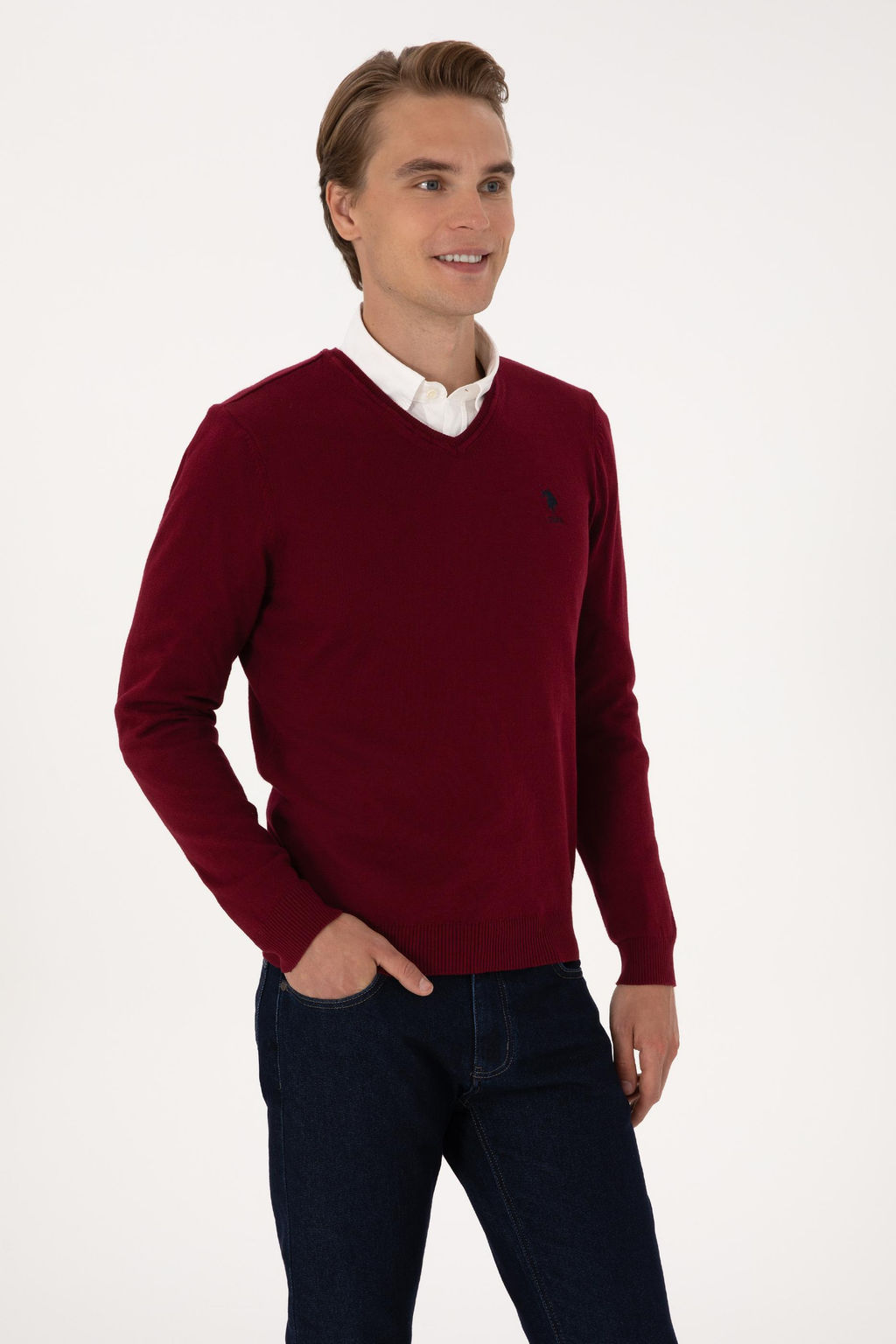 Erkek Bordo Basic Kazak - U.s. polo assn фото 3