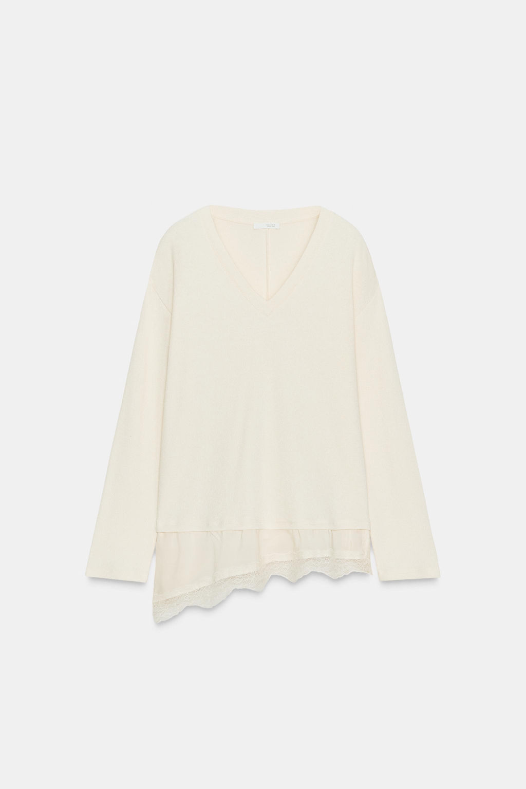 CONTRAST LACE T-SHIRT - Zara фото 12