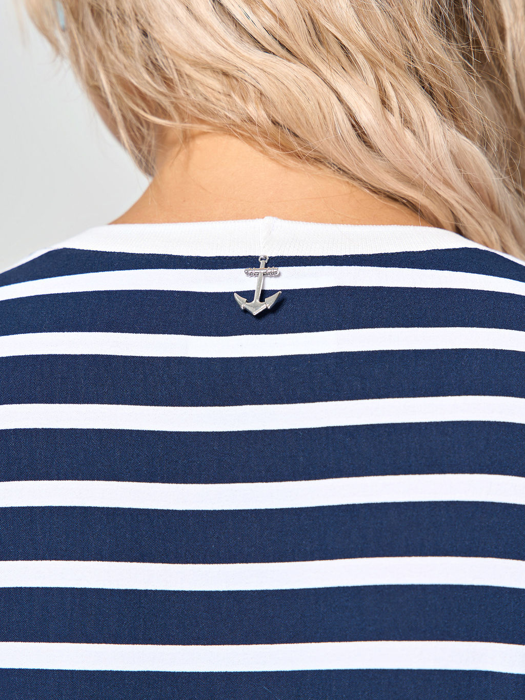 Блузка 0087-29 бело-синий