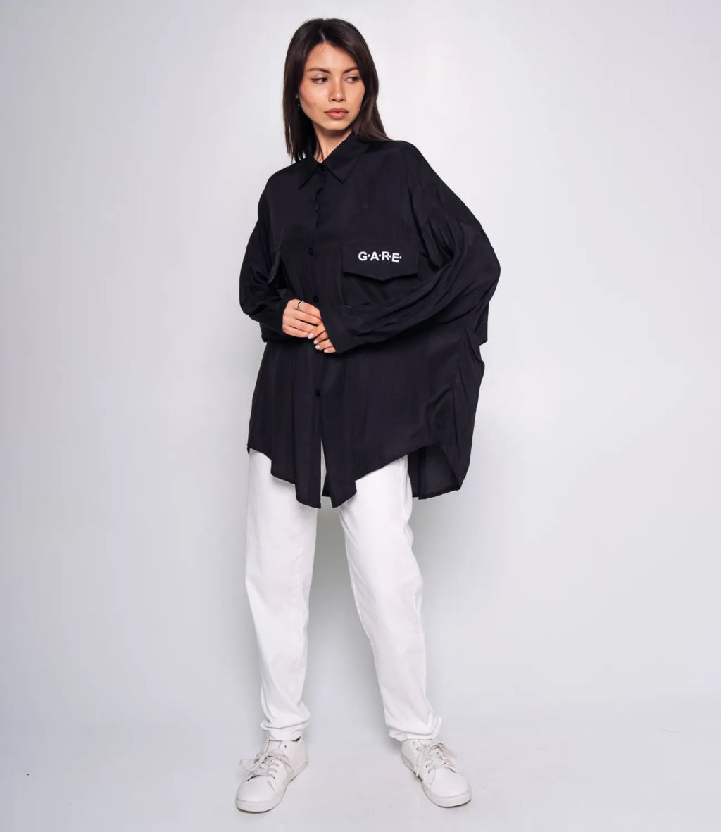 Рубашка #КТ20506, чёрный