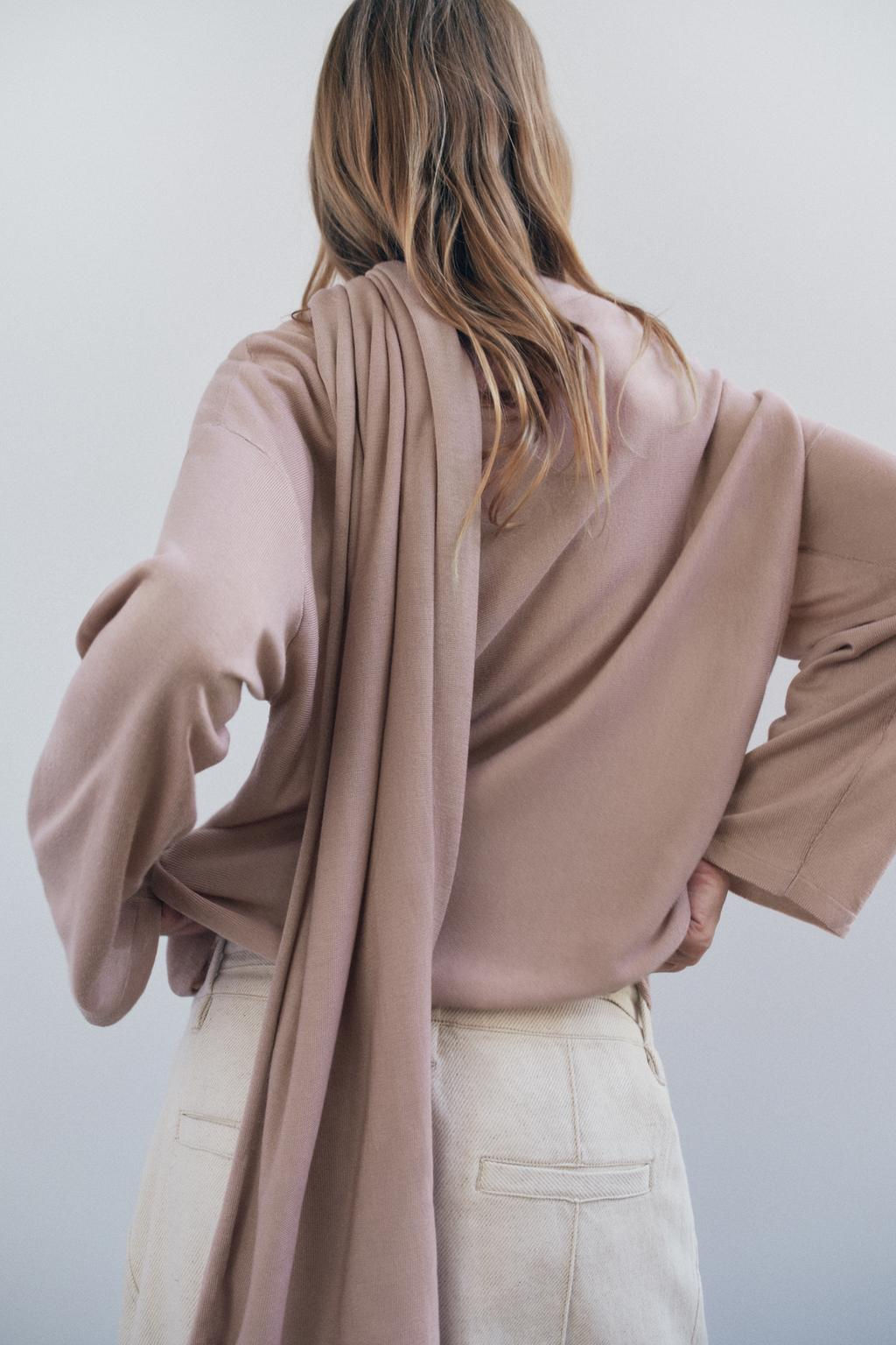 KNIT SWEATER WITH SCARF - Zara фото 5