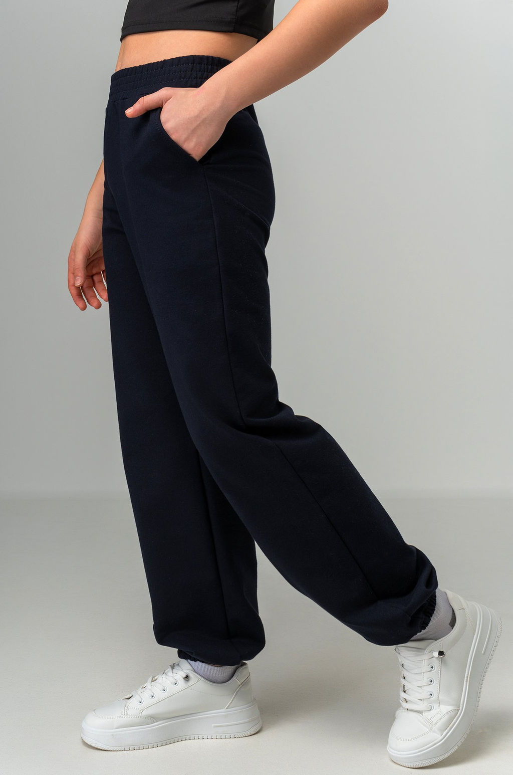 Брюки джоггеры из футера для девочки Happyfox