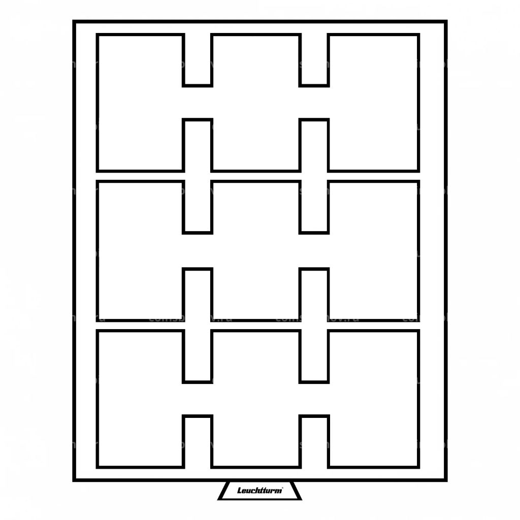 Кассета на 9 ячеек (86х54) для хранения золотых слитков в блистерной упаковке МВ черный LEUCHTТURM 362883