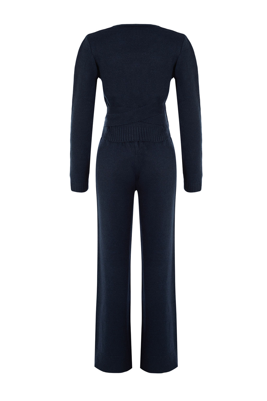 Petrol Crop Genis Kal?p Kruvaze Baglama Detayl? Triko Alt-Ust Tak?m TWOAW24AU00016 - Trendyolmilla фото 7