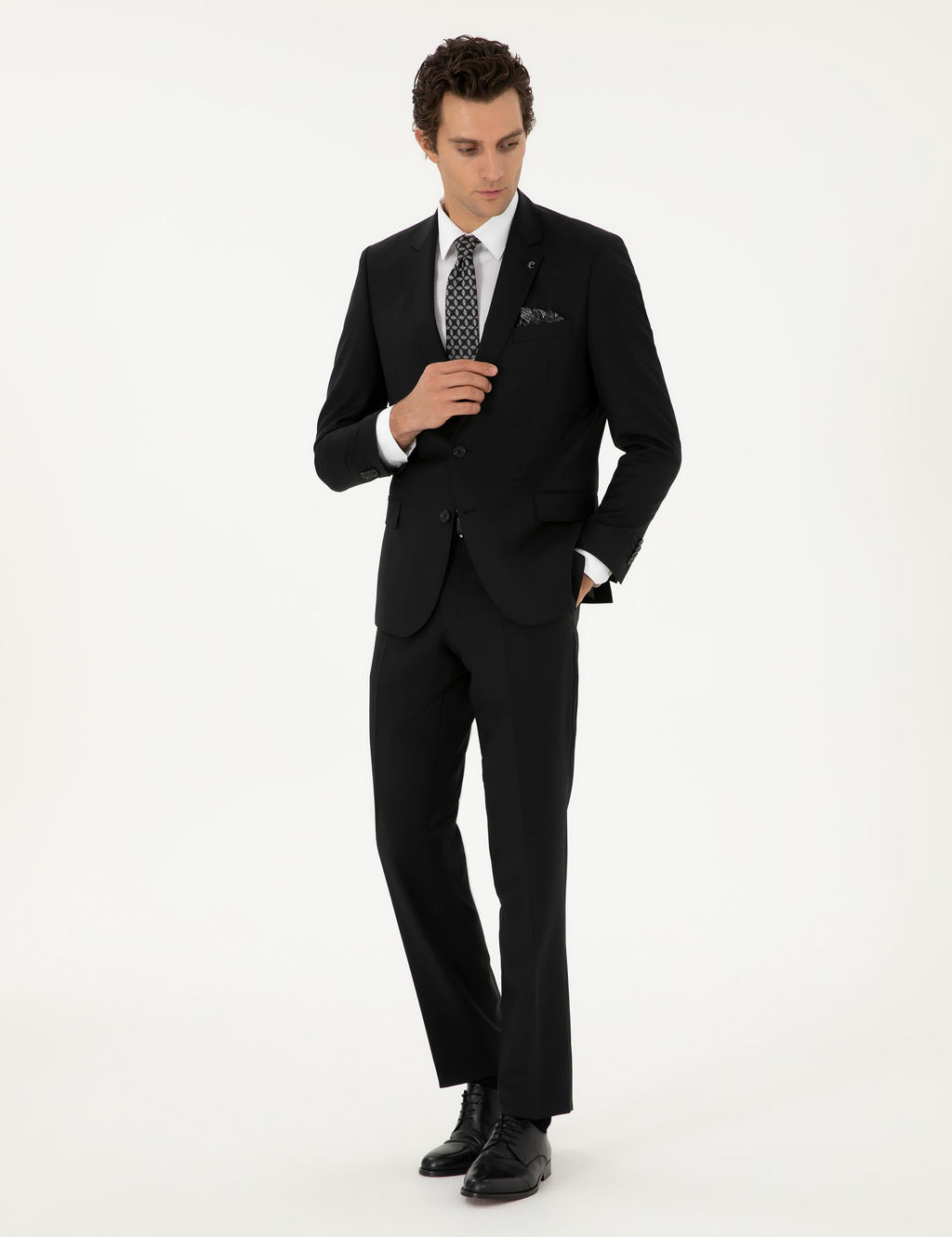 Черный костюм узкого кроя - Cacharel фото 4