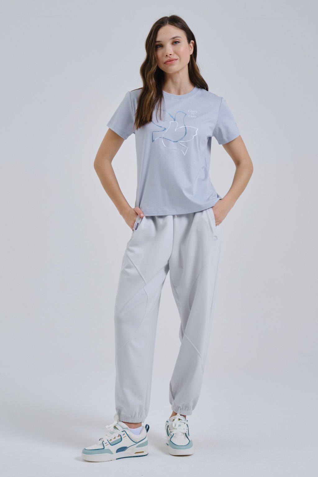 Брюки трикотажные Светло-серый - Anta фото 2