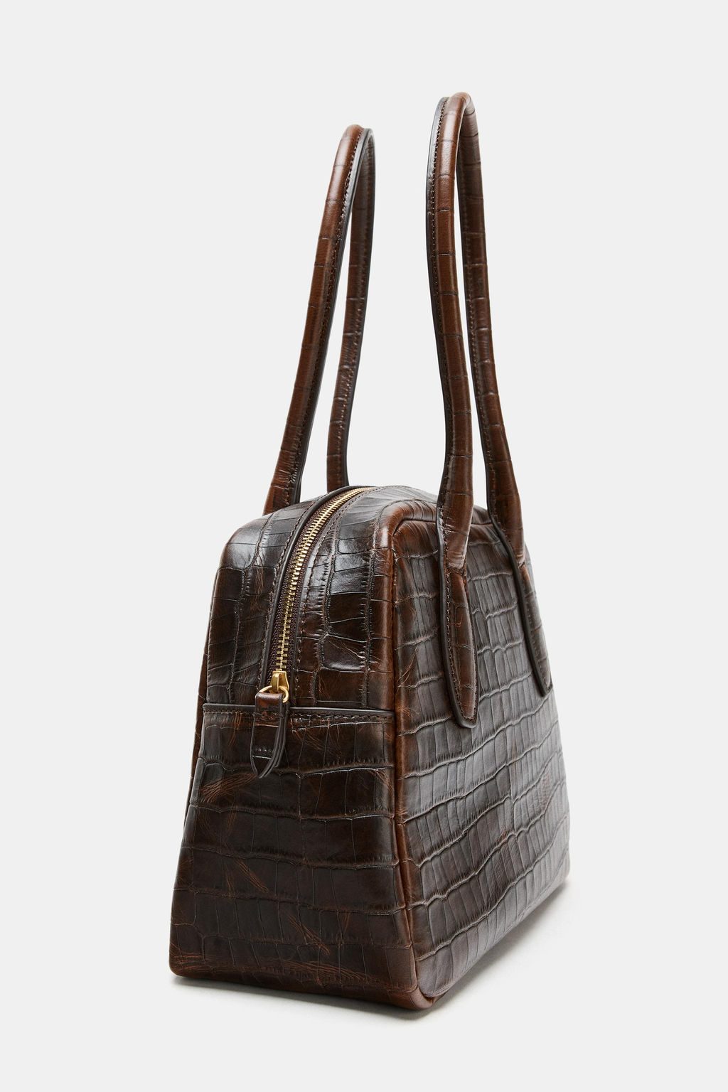 EMBOSSED LEATHER BOWLING BAG - Zara фото 13