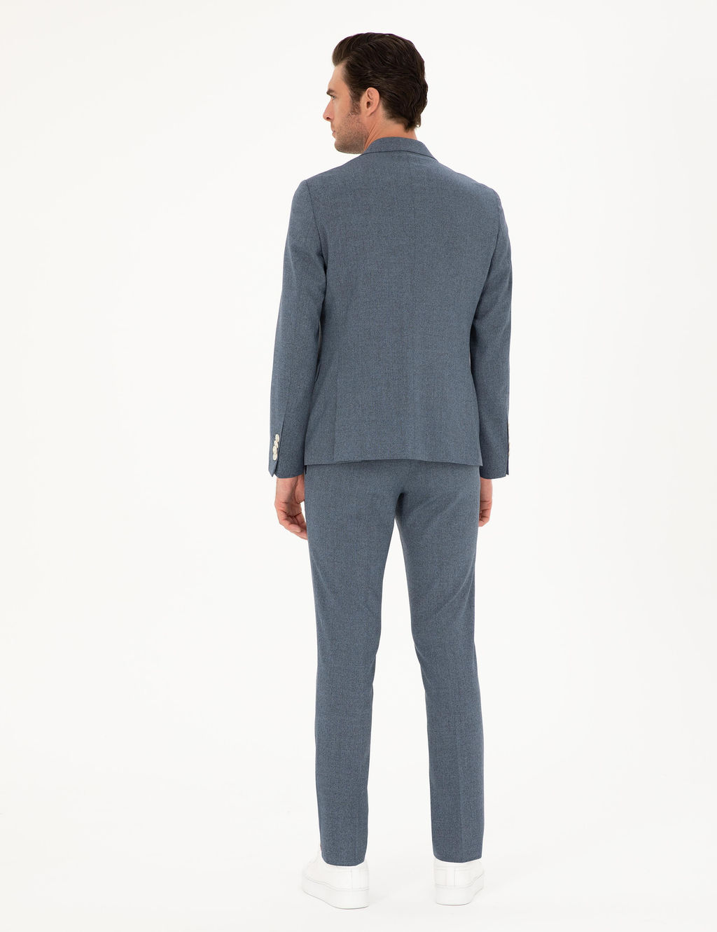 _ndigo Slim Fit Y_n Kar___ml_ Tak_m Elbise
