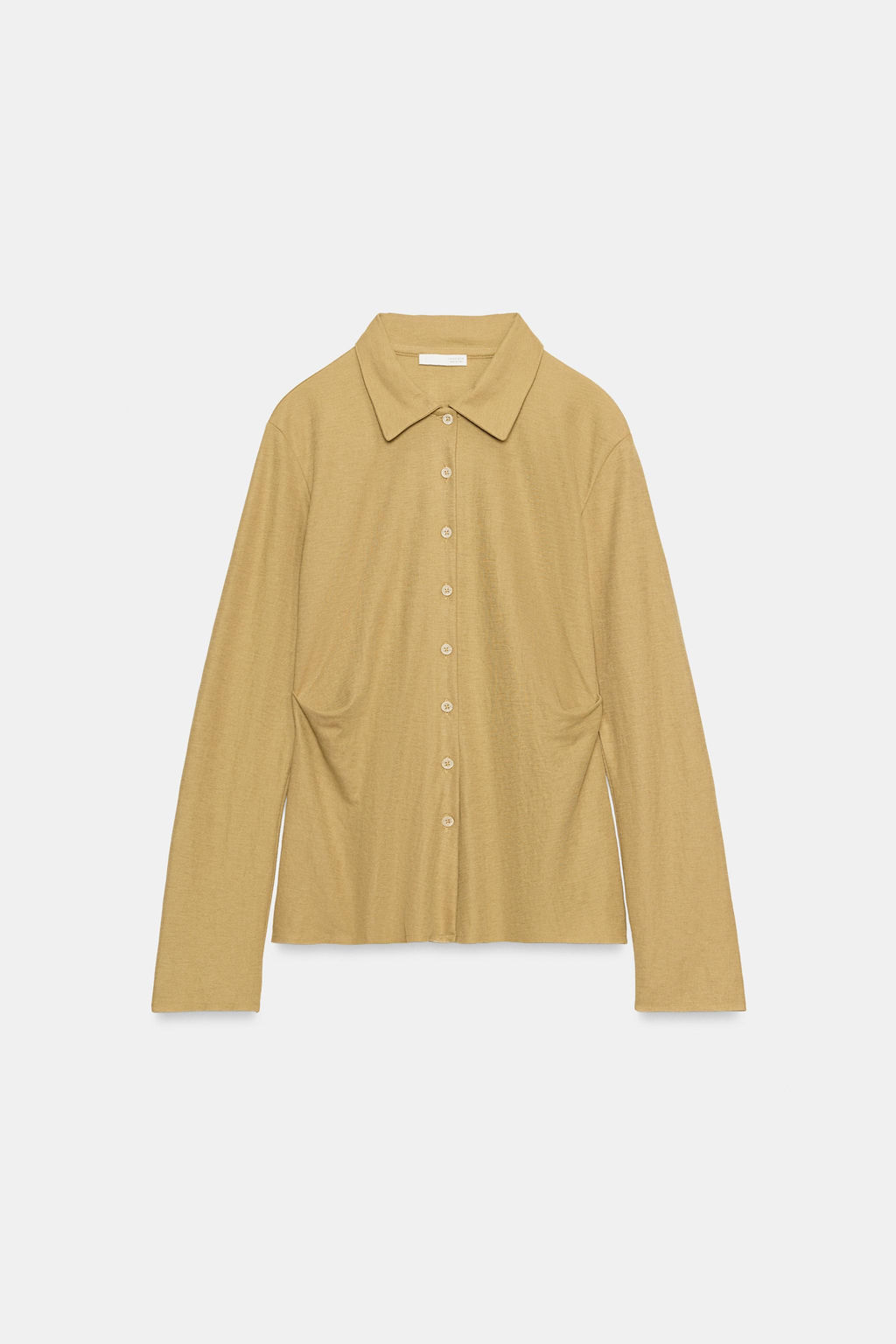 CAMISETA PLIEGUES BOTONES / Aceite - Zara фото 4