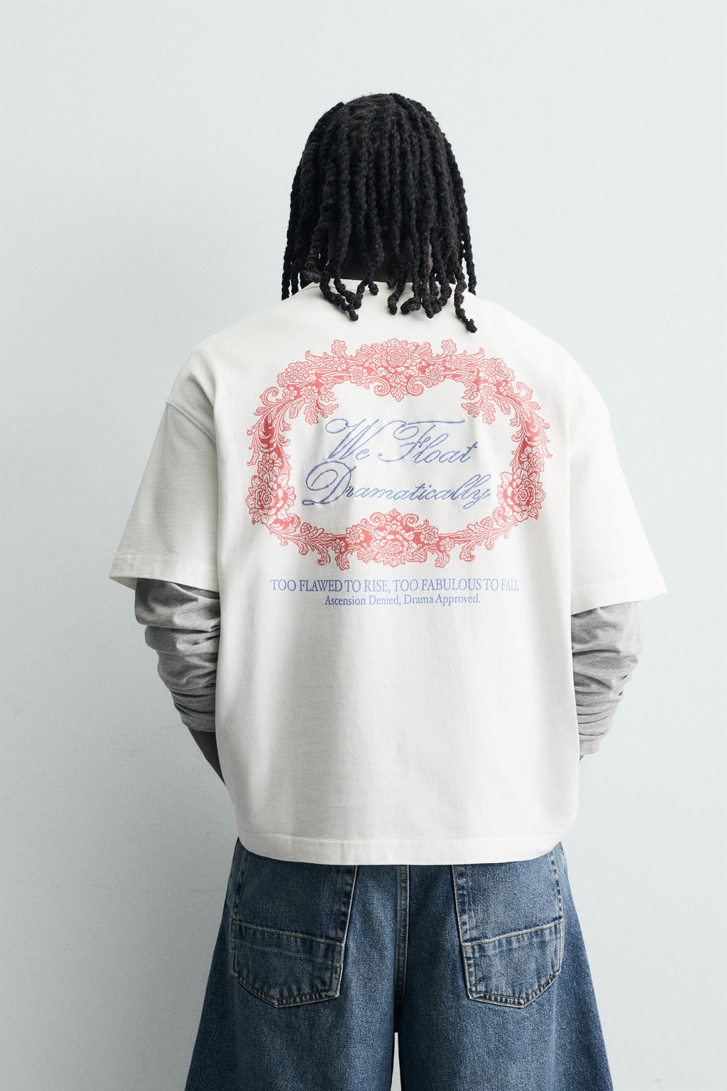 CAMISETA ESTAMPADOS BORDADOS COMBINADOS / Blanco roto - Zara фото 3