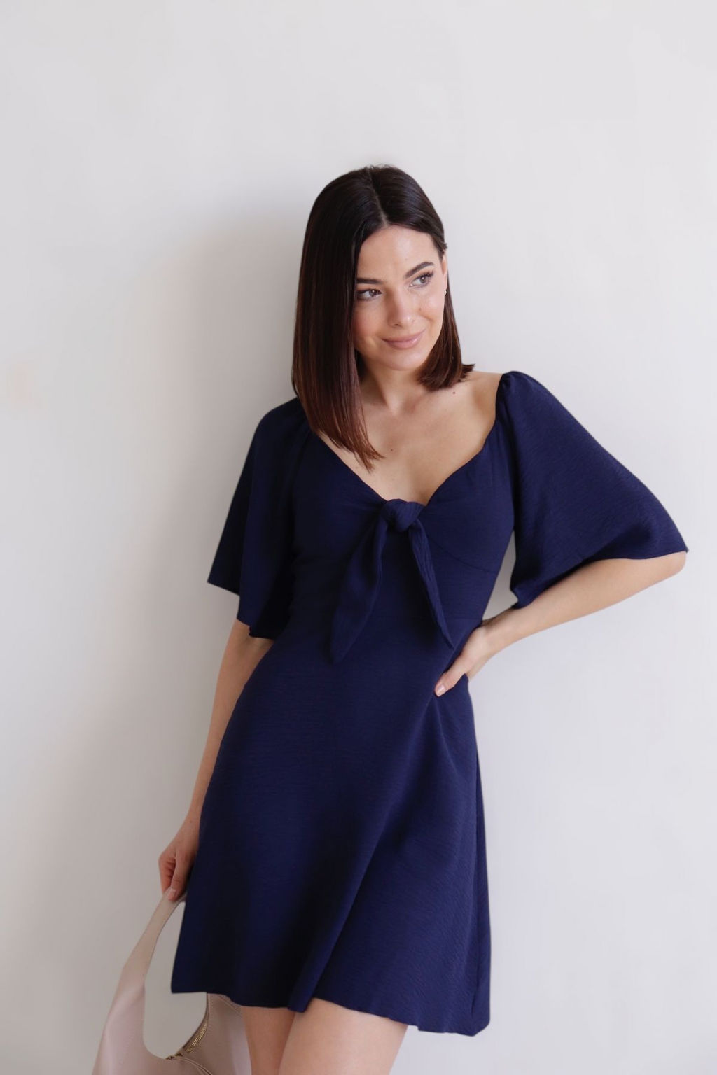 Martichelli Платье синее с завязками на груди  фото 8