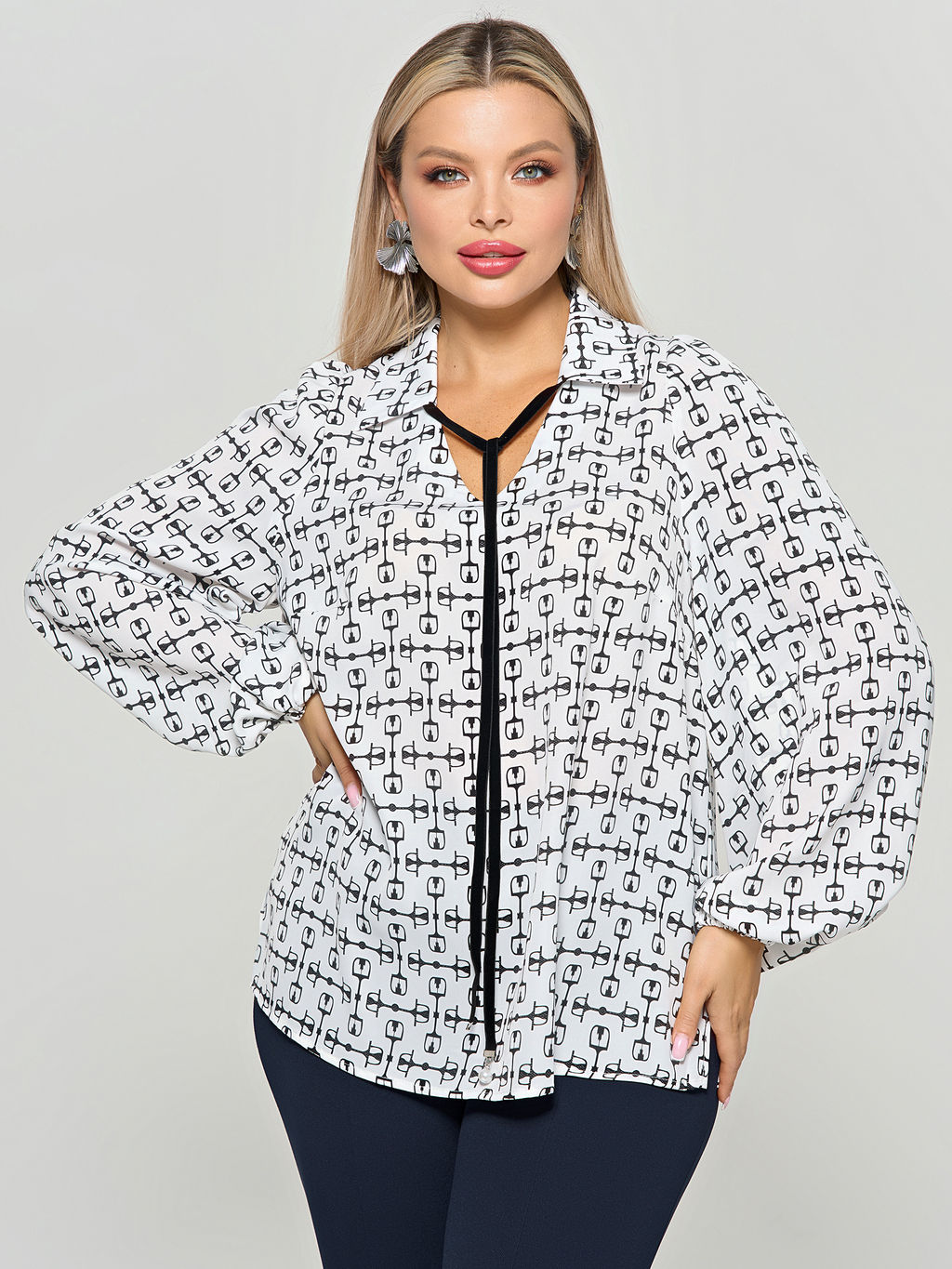 Блузка 0059-27п кремово-белый - Dora фото 64