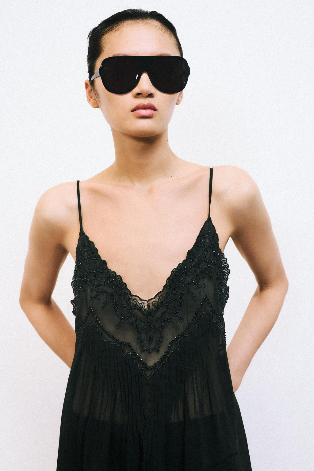 ZW COLLECTION EMBROIDERED BEADED LINGERIE TOP - Zara фото 5
