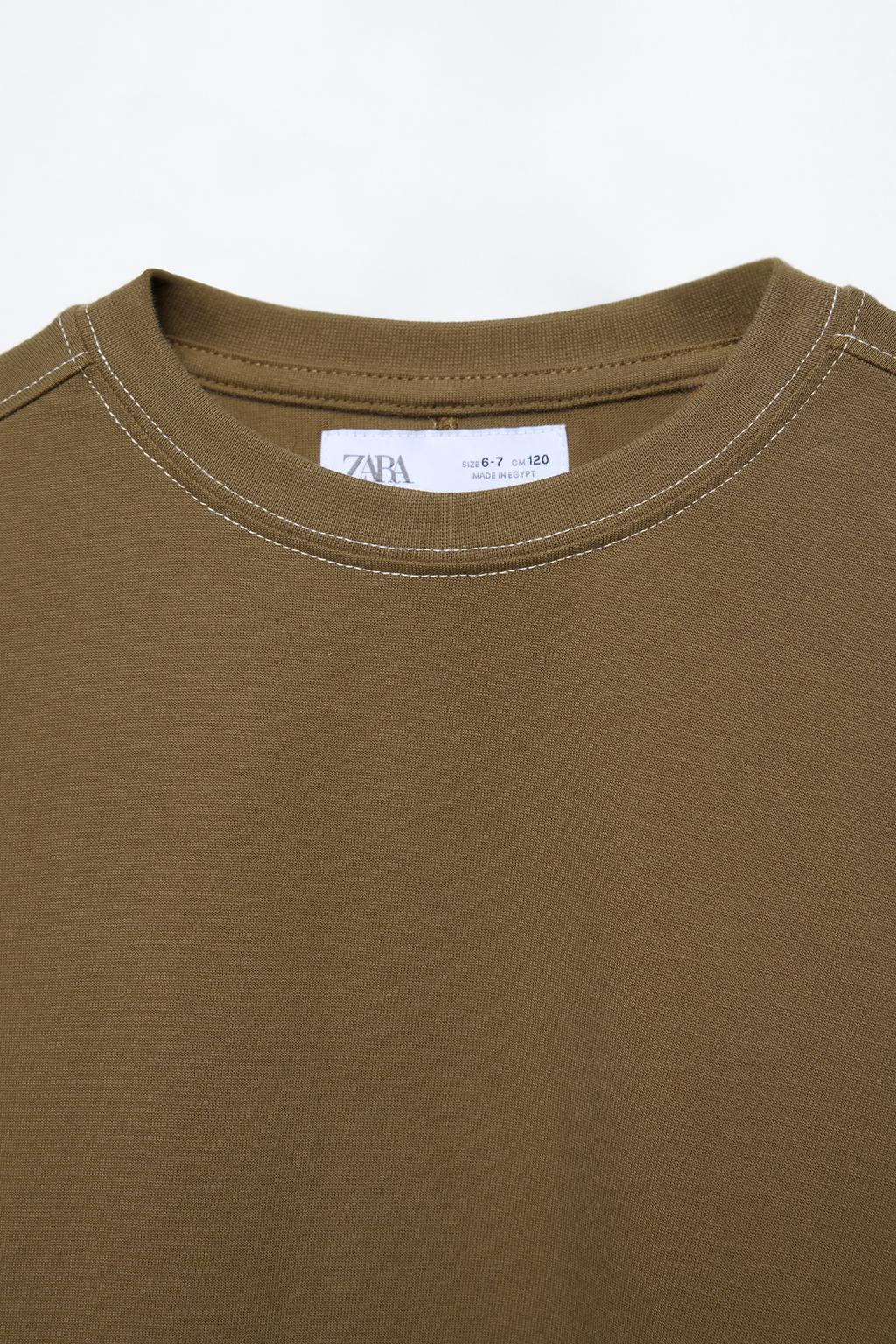 TOPSTITCHED T-SHIRT - Zara фото 9