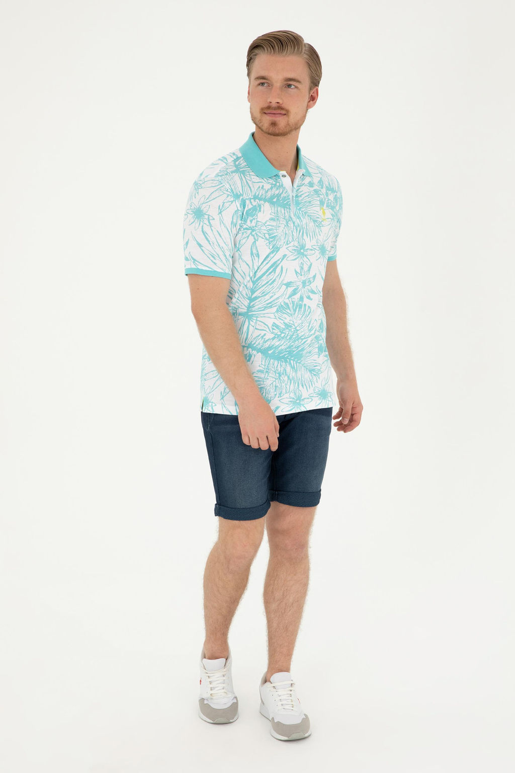Футболка поло U.S. Polo Assn Regular Fit мятная из хлопка