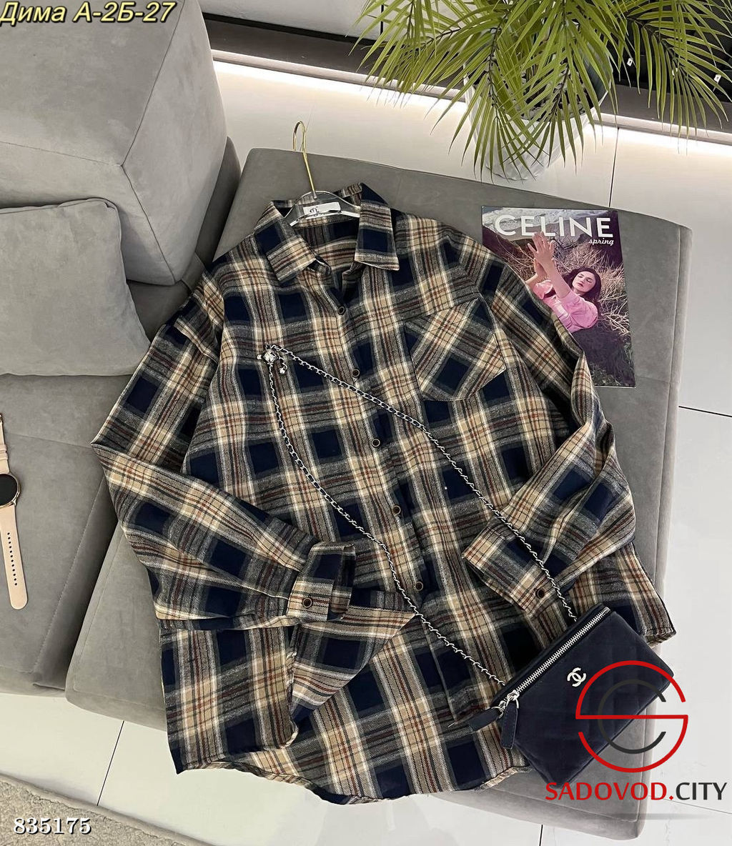 Рубашка женская в клетку - Bruno фото 3