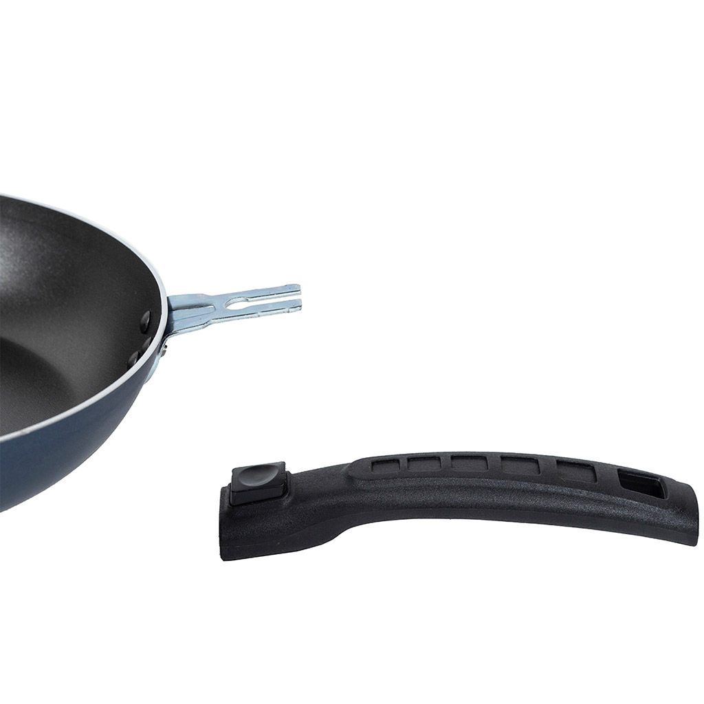 Azure Сковорода с антипригарным покрытием д26см Сатин, h4,5см, s2мм, съемная бакелитовая ручка, синий (Россия) - Домашняя мода фото 9