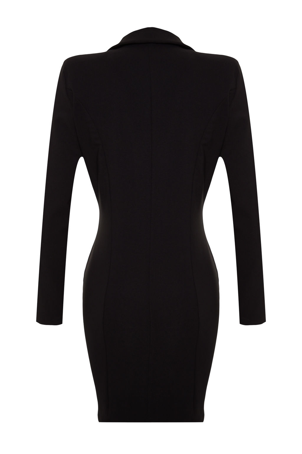 Siyah Ceket Yaka Fermuar Detayl? Dokuma Elbise TWOAW24EL00292 - Trendyolmilla фото 8