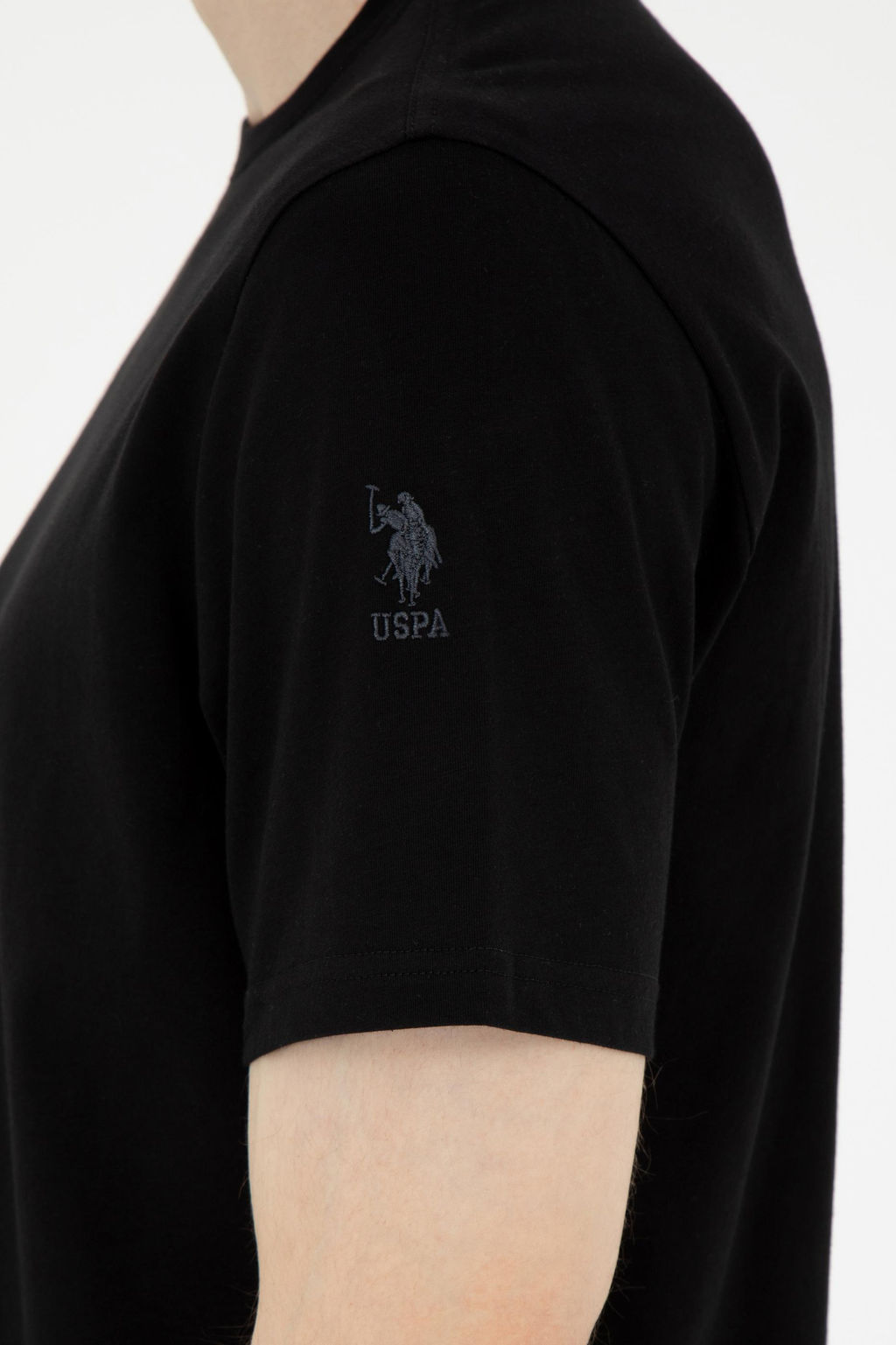 Футболка U.S. Polo Assn базовая черная хлопок фото 14