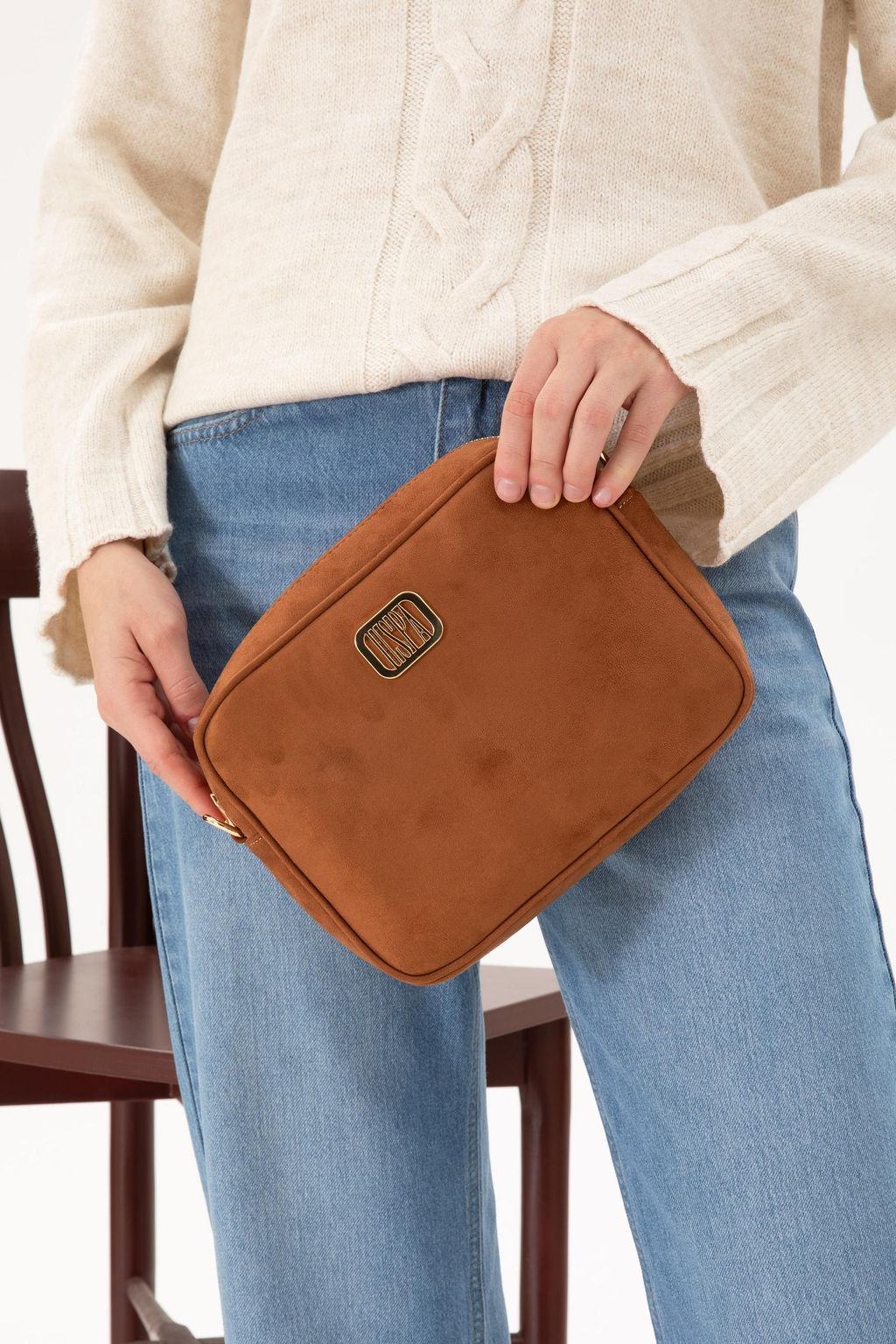 Женская светло-коричневая замшевая сумка через плечо Неожиданная скидка в корзине - U.s. polo assn фото 2