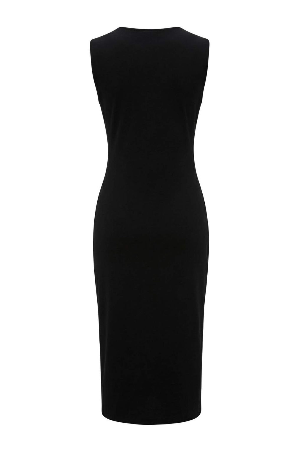 Siyah Bodycon Kolsuz Aksesuar Detayl? Midi Interlok Orme Elbise TWOSS26EL00016 - Trendyolmilla фото 2