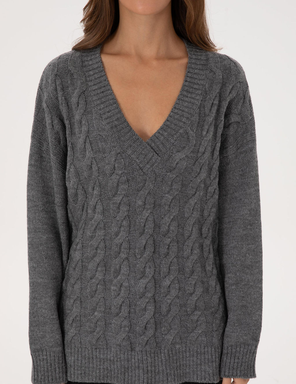 Gri Melanj Comfort Fit Kazak - Pierre cardin фото 6