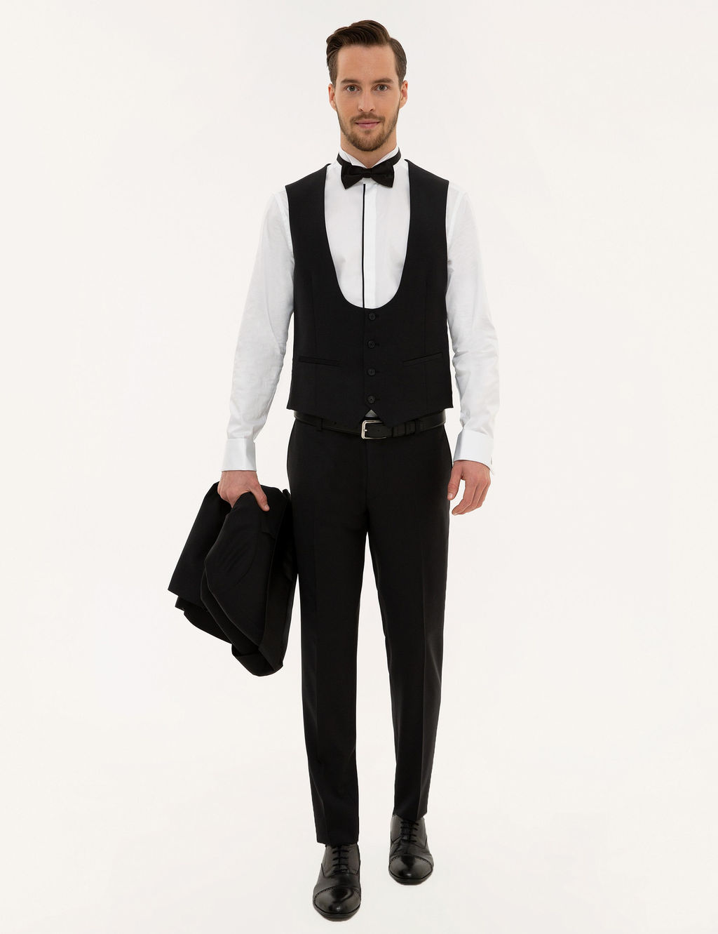 Смокинг Pierre Cardin Extra Slim Fit с жилетом черный