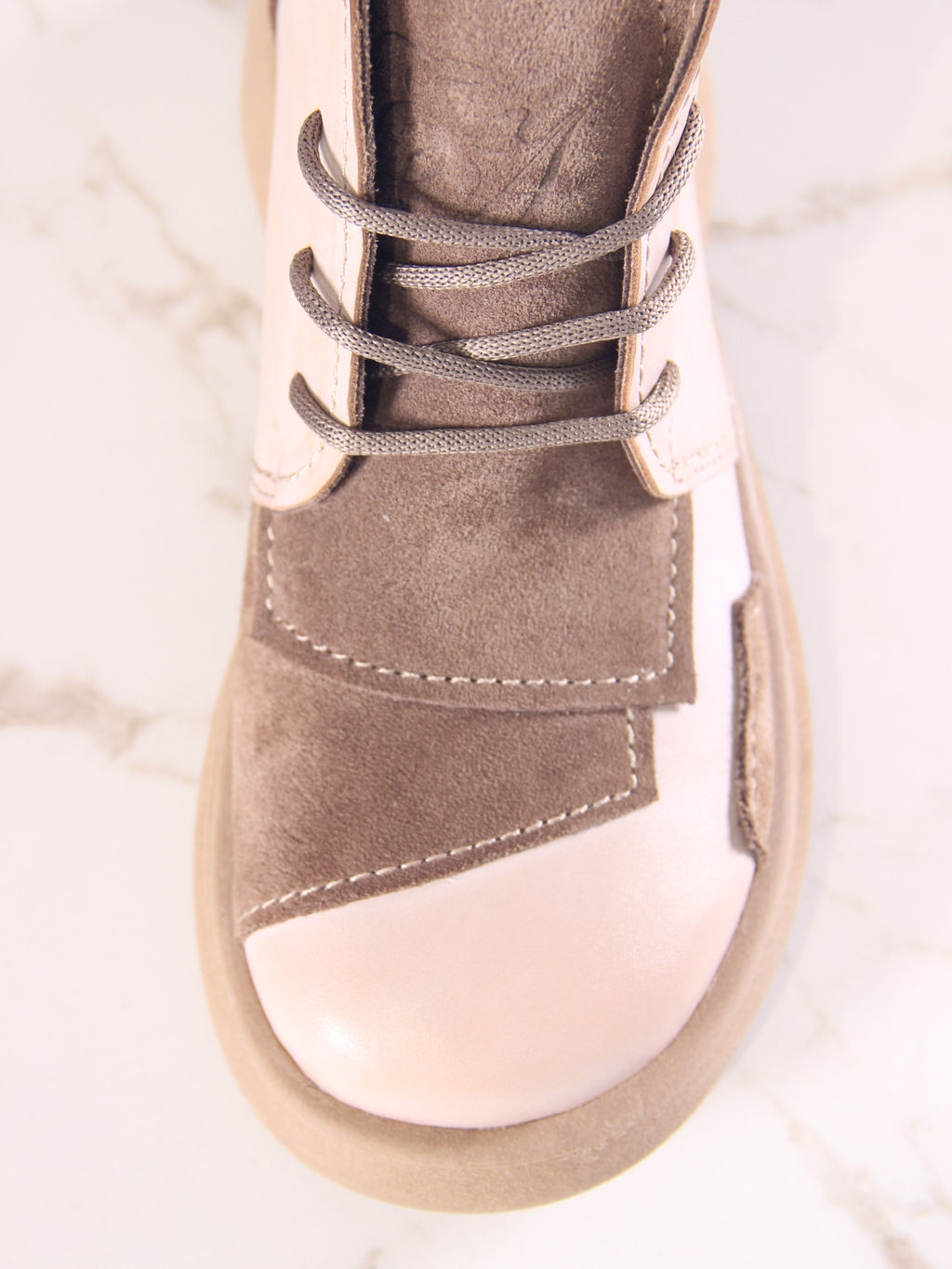 Ботинки EDART 305.927 ka. Вакса пудра+серо коричневая замша/байка - Ed'art фото 6