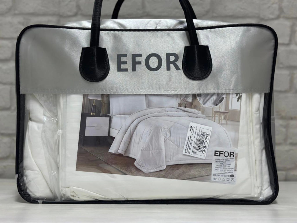 КПБ EFOR PREMIUM SATIN BEAYZ с одеялом белый евро