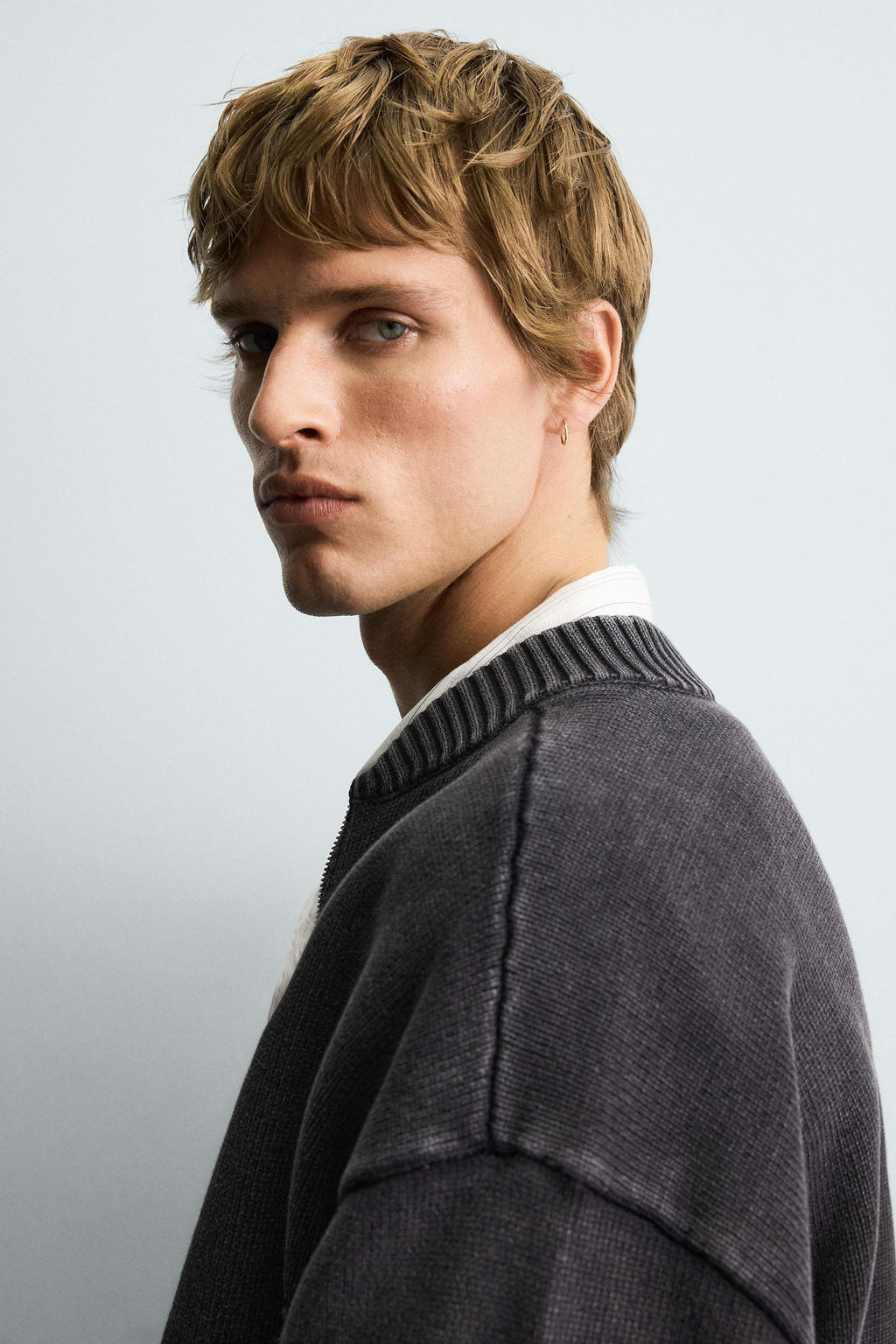 WASHED KNIT BOMBER JACKET - Zara фото 5