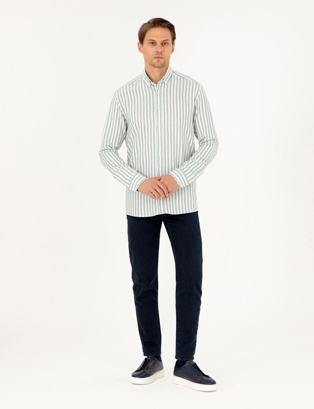 Ye_il Regular Fit _izgili Uzun Kollu G_mlek - Pierre cardin фото 4