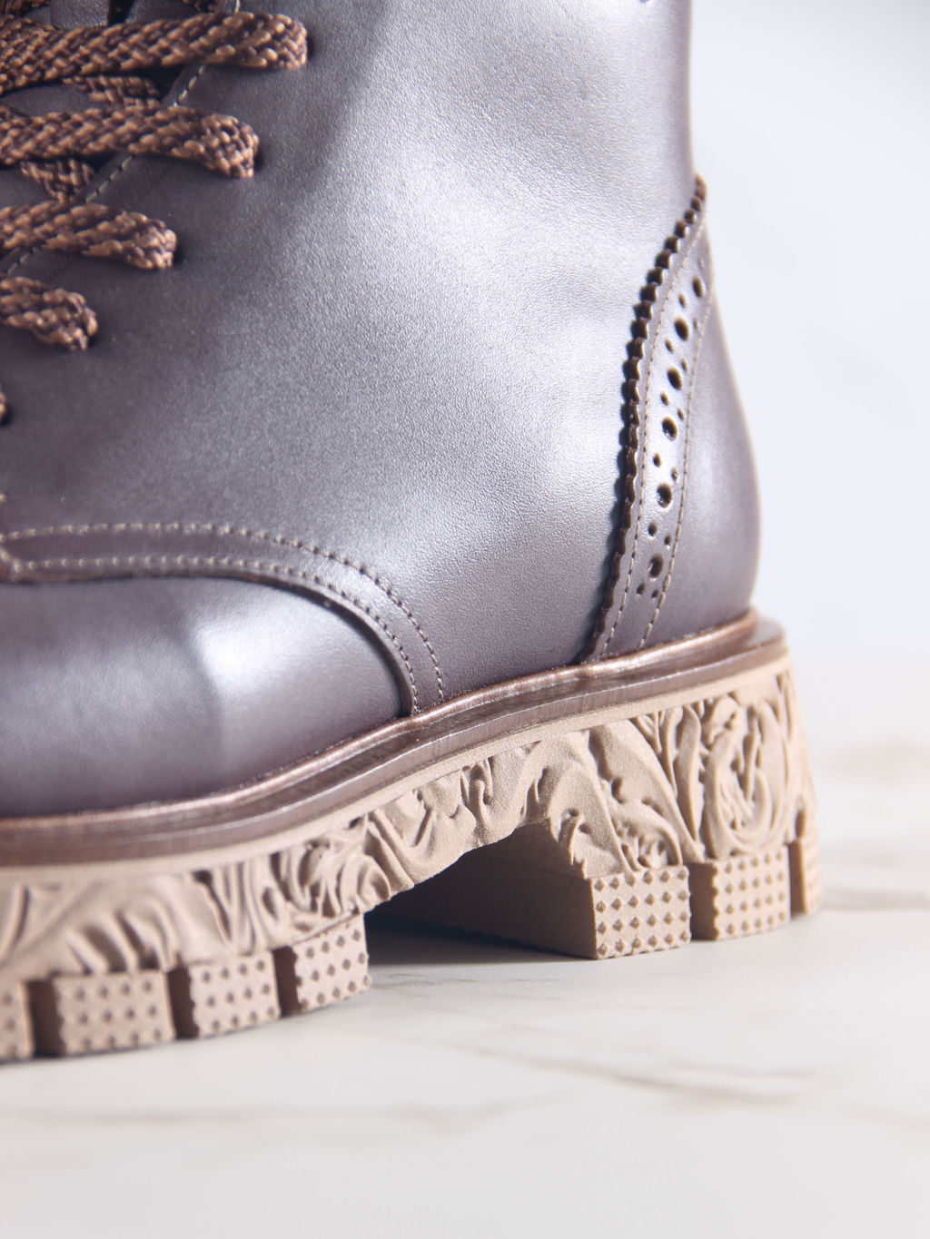 Ботинки 319.PODYUM141br.Вакса коричневая/шерсть