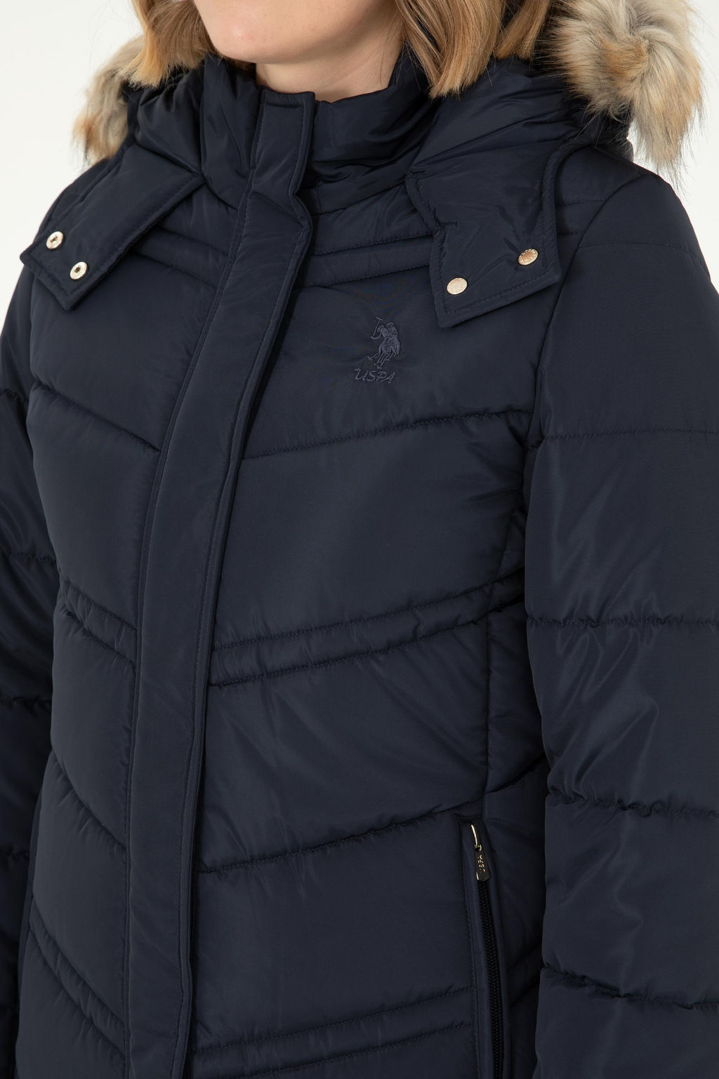 Женское темно-синее пальто Неожиданная скидка в корзине - U.s. polo assn фото 7