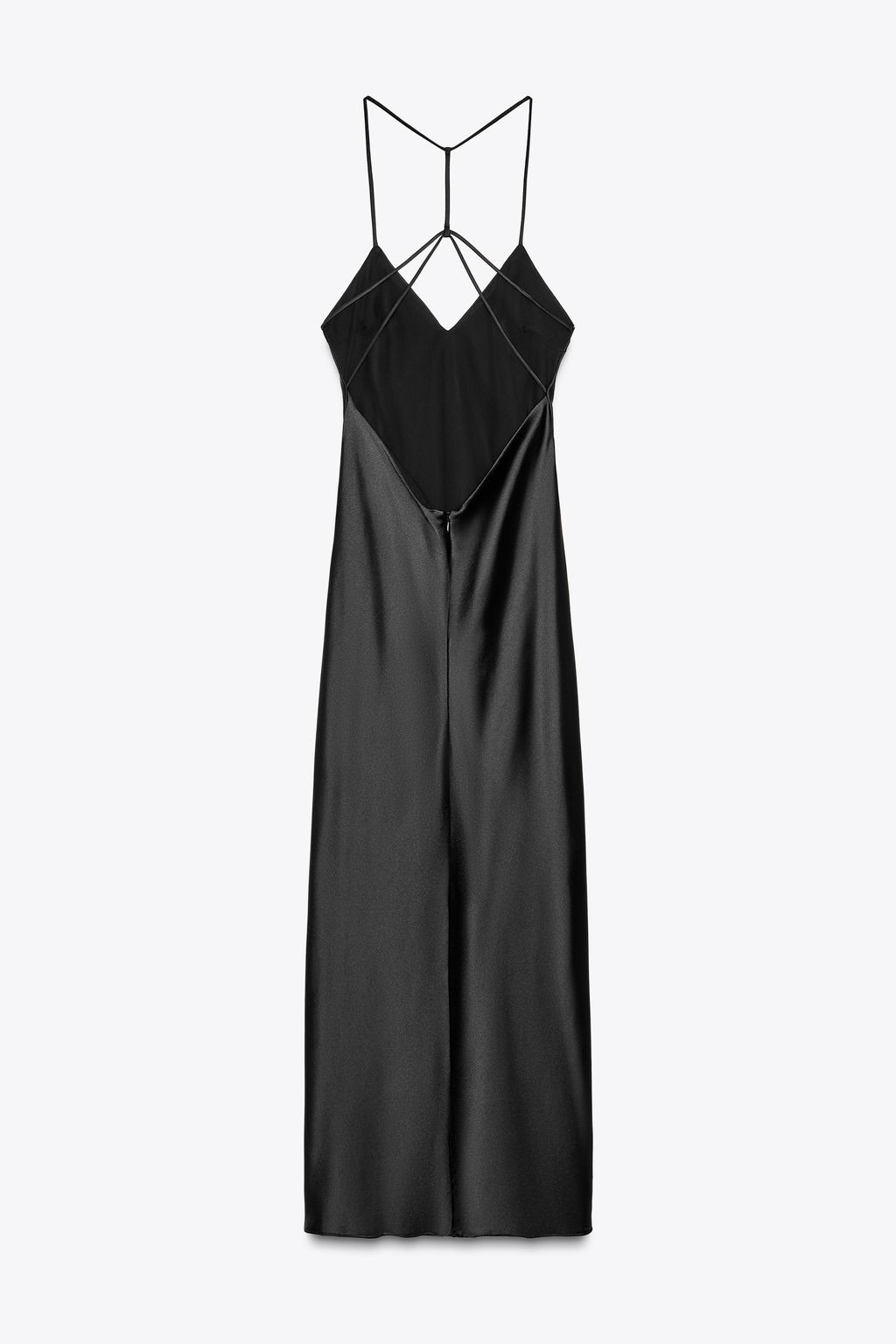 SATIN MIDI DRESS WITH STRAPS ON THE BACK - Zara фото 17