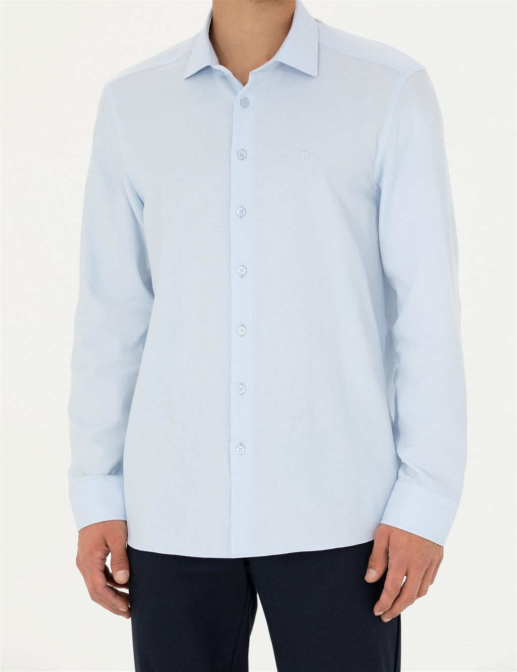 A__k Mavi Slim Fit Uzun Kollu G_mlek - Pierre cardin фото 6