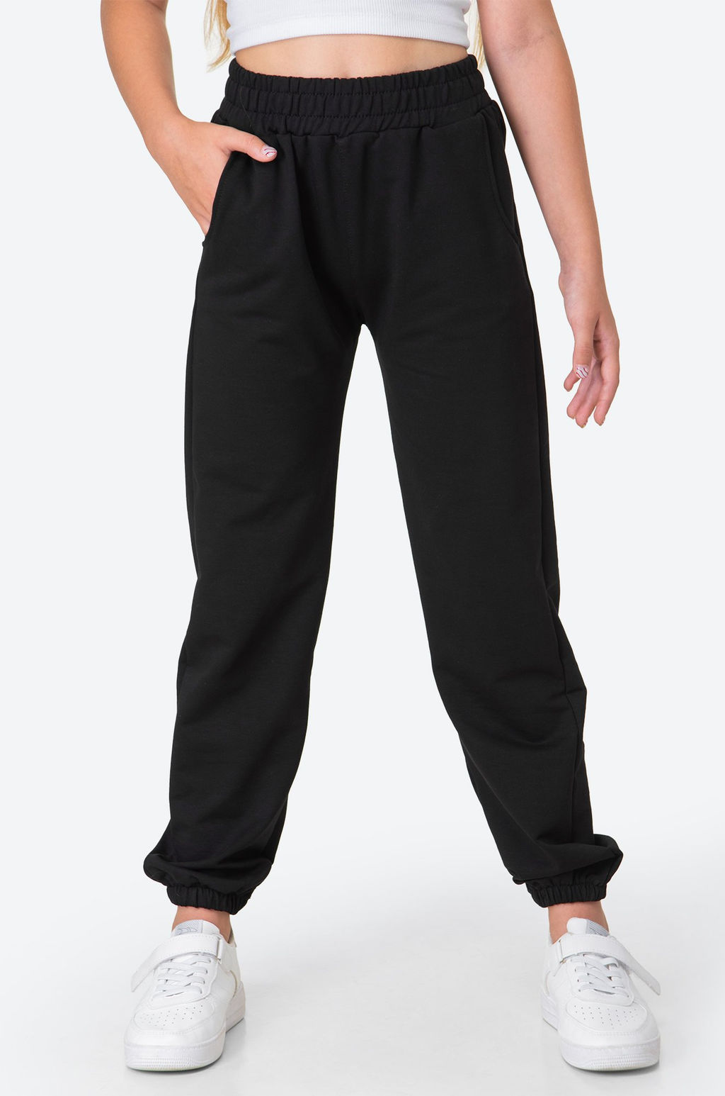 Брюки-джоггеры из футера для девочки Happyfox