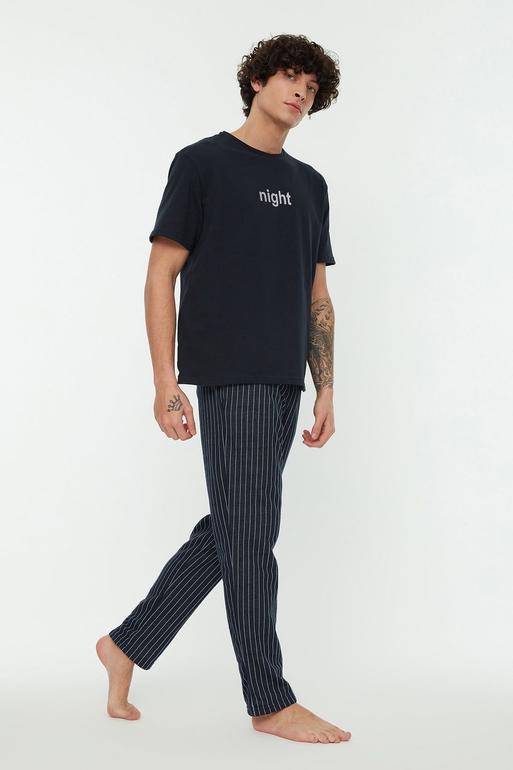 TRENDYOL MAN Lacivert Bask?l? Regular Fit Orme Pijama Tak?m? THMAW21PT0393 - Trendyolmilla фото 19