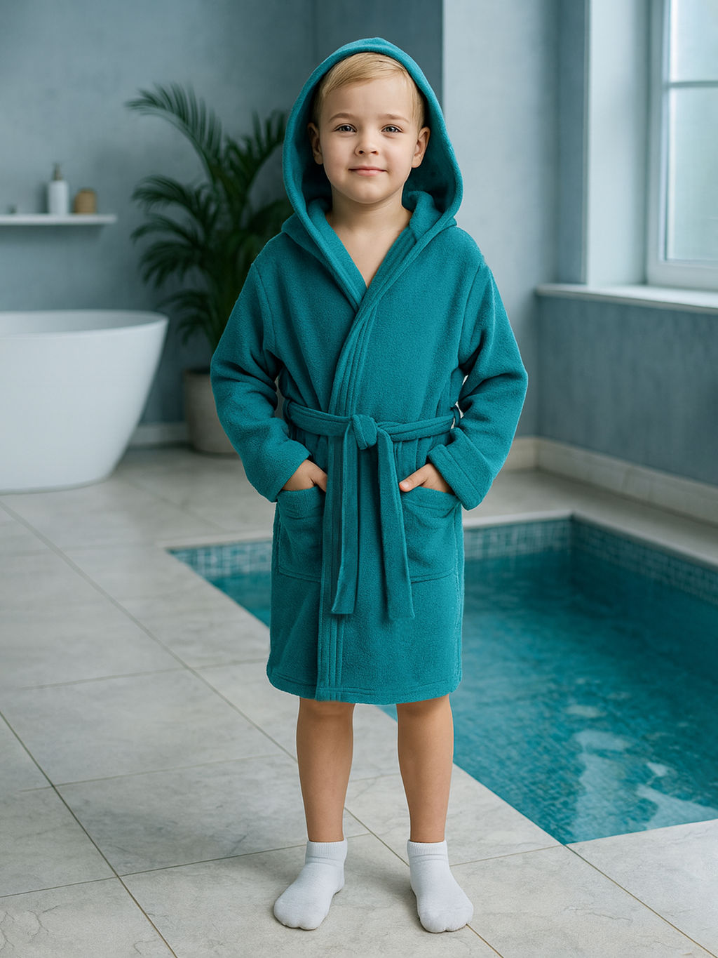 Халат детский темная бирюза 915 (110, 60)