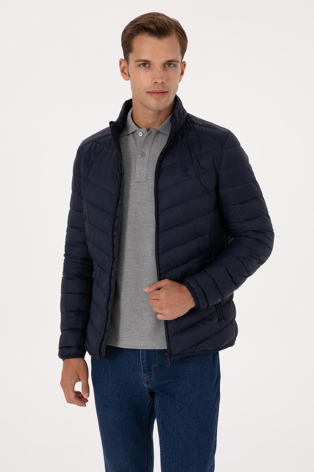 Erkek Lacivert Mont Sepette S_rpriz _ndirim