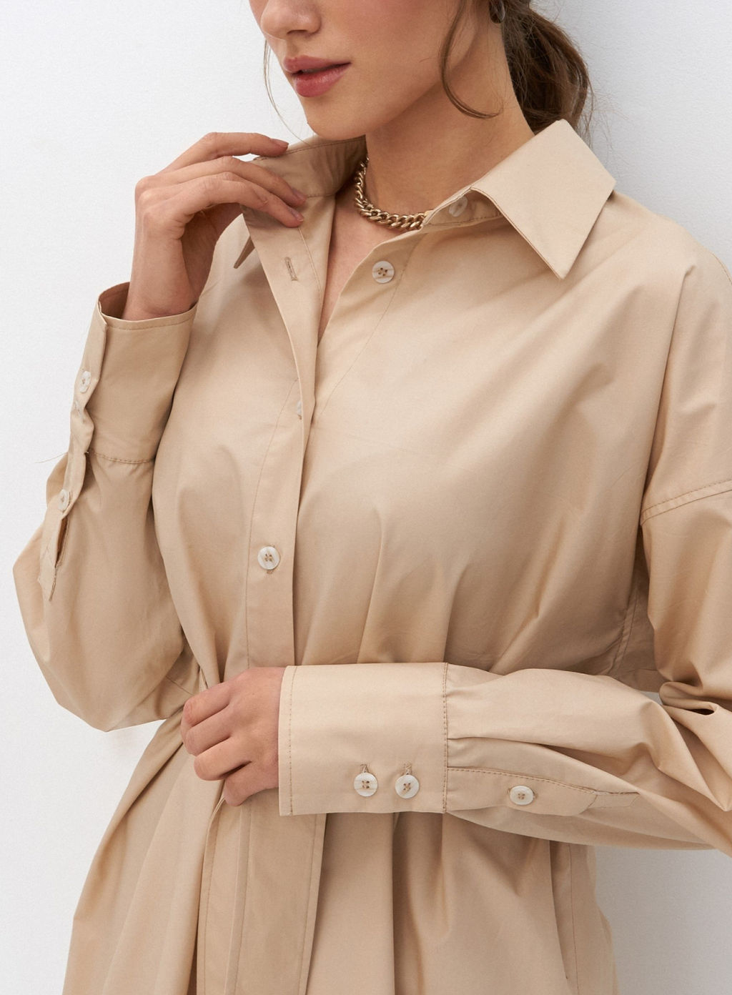 Conso/220911 - beige Платье-рубашка