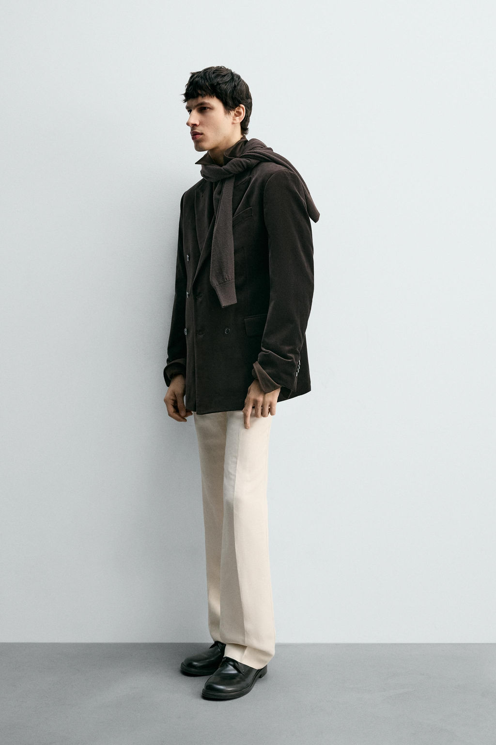 REGULAR FIT VELVET BLAZER - Zara фото 4