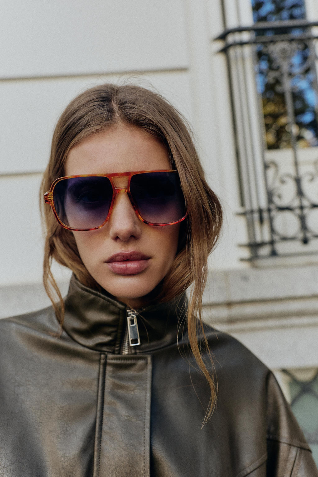 FAUX LEATHER BOMBER JACKET WITH HIGH COLLAR - Zara фото 5