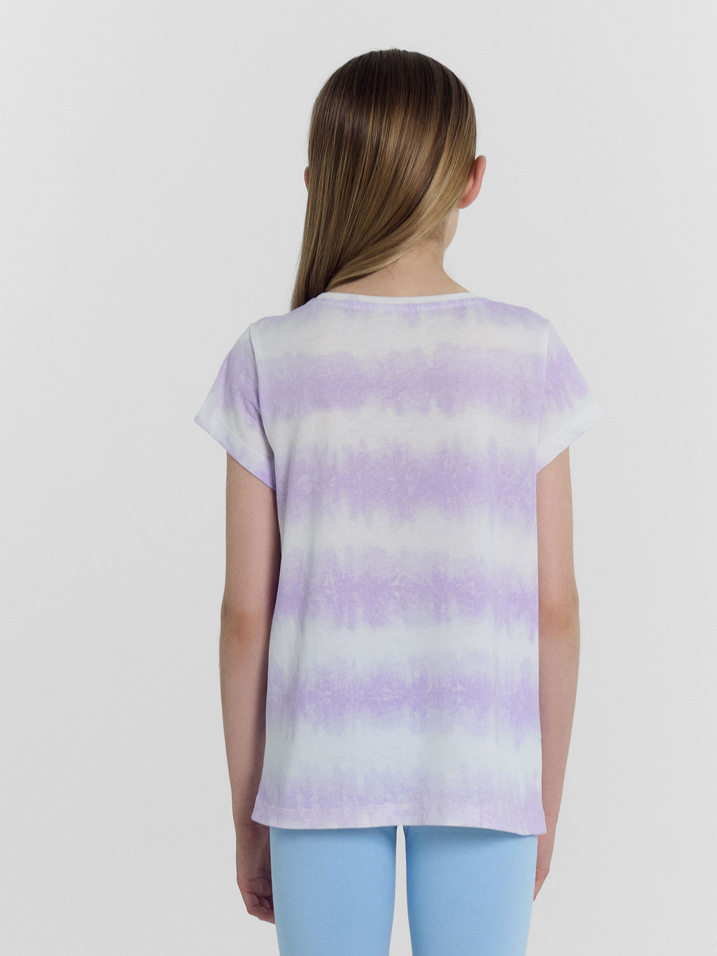 Футболка для девочек сиреневая в технике тай-дай - Mark formelle фото 4