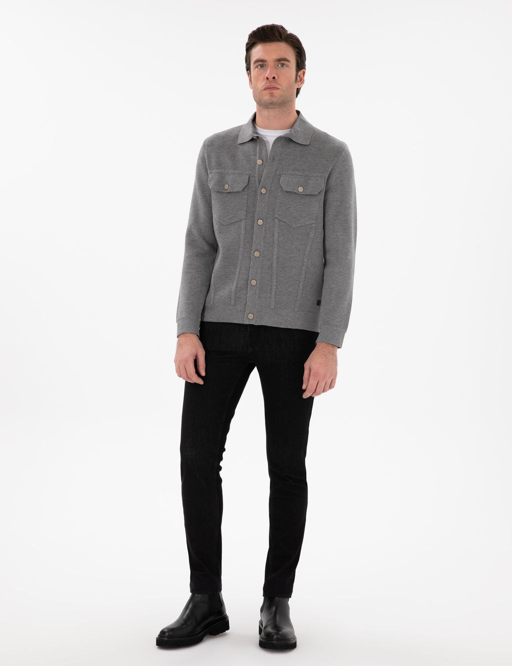 Серый обычный посадка в трикотаж кардиган - Cacharel фото 4