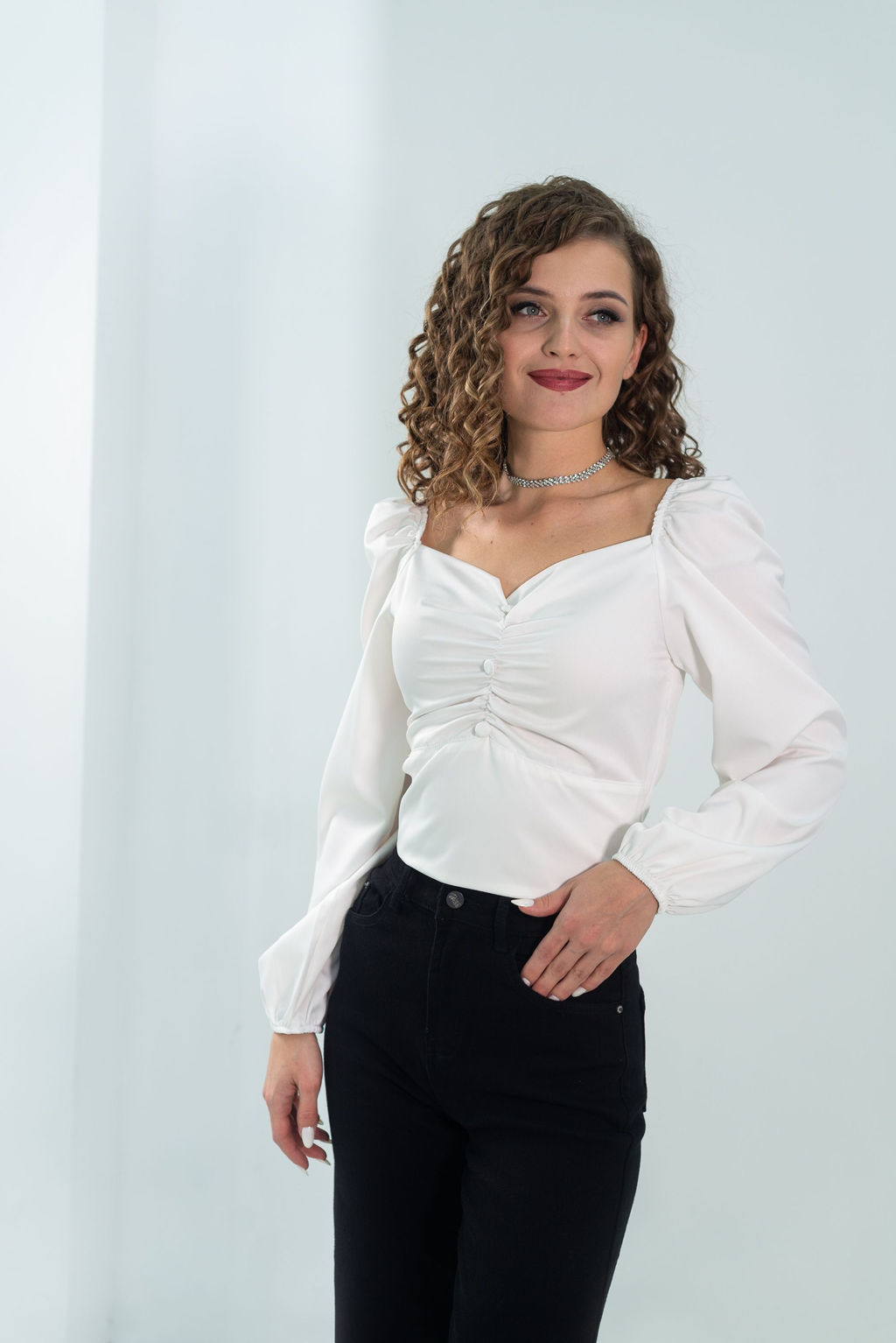 Блузка Ирэн (белый) - Nadi bordo фото 6