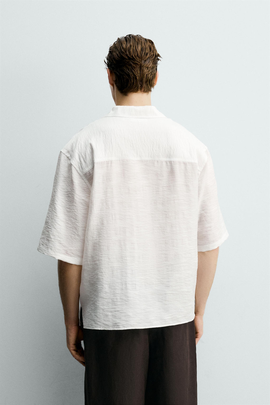 CAMISA POLO FLUIDO JACQUARD / Blanco - Zara фото 3