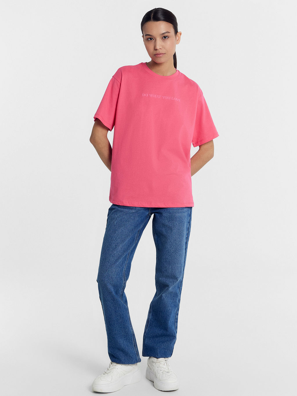 Футболка женская розовая с печатью
